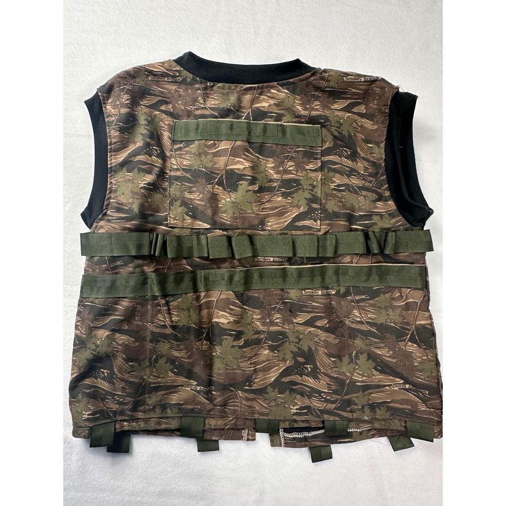 Smokey Branch Camo Cargo Utility Vest Men's Sleeveless Zip Up Pockets Hunting - Picture 7 of 12